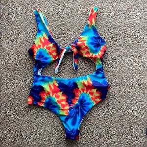 Tie die onepiece swim suit